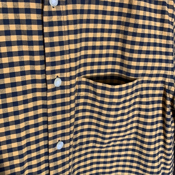 Men’s Yellow & Black Plaid Button Down Shirt - Picture 5 of 6